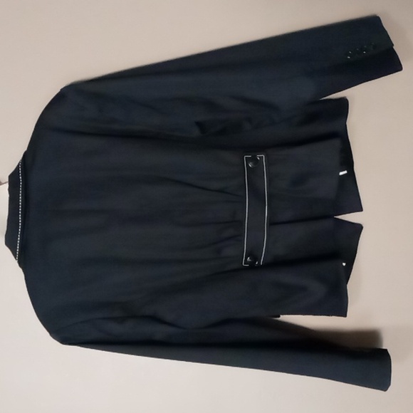 Worthington Black Jacket w White Stitching and Front Pockets 16 - Picture 2 of 7